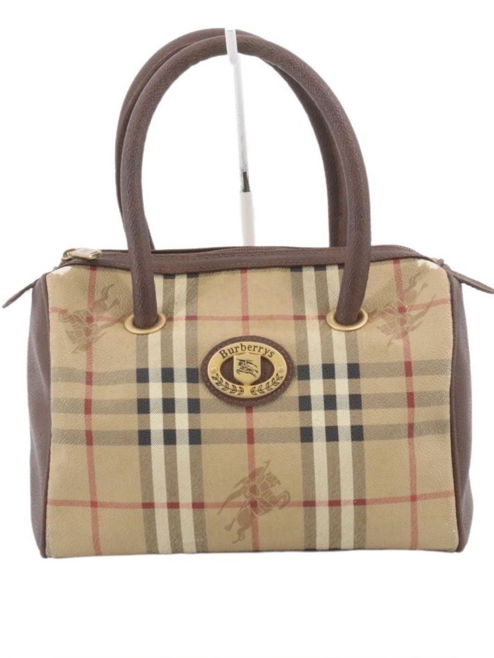 Authentic vintage Burberrys Nova Check PVC Leather mini Boston Bag